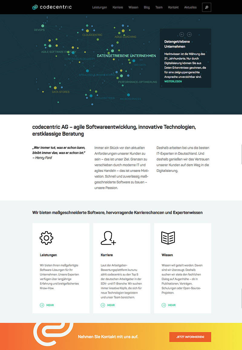 codecentric AG - Referenz von Sven Jäger - Entwickler Freelancer für TYPO3 und Wordpress in Köln und Düsseldorf